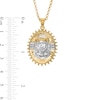 Thumbnail Image 1 of 1/8 CT. T.W. Diamond Jesus Sunburst Oval Medallion Pendant in 10K Two-Tone Gold - 20"