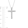 Thumbnail Image 3 of 1/2 CT. T.W. Baguette and Round Diamond Alternating Duos Cross Pendant in 10K White Gold