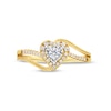 Thumbnail Image 4 of 1/4 CT. T.W. Diamond Heart Frame Bypass Shank Promise Ring in 10K Gold