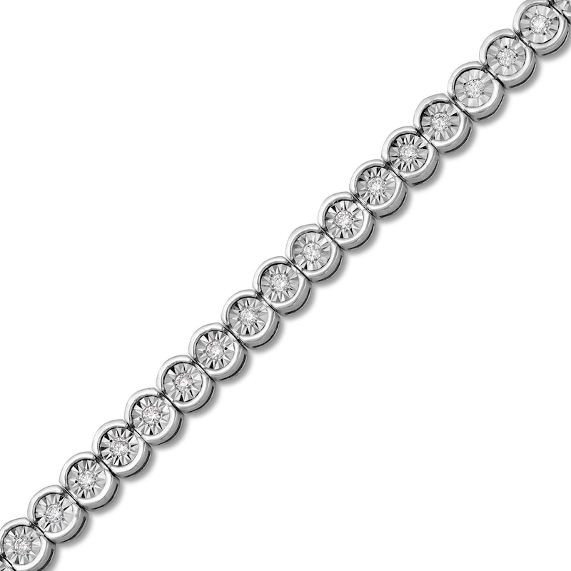 Main Image 1 of 1/4 CT. T.W. Diamond Miracle Adjustable Chain Bracelet in Sterling Silver - 9&quot;