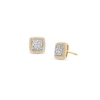 Thumbnail Image 1 of 1/2 CT. T.W. Multi-Diamond Cushion Frame Vintage-Style Stud Earrings in 10K Gold