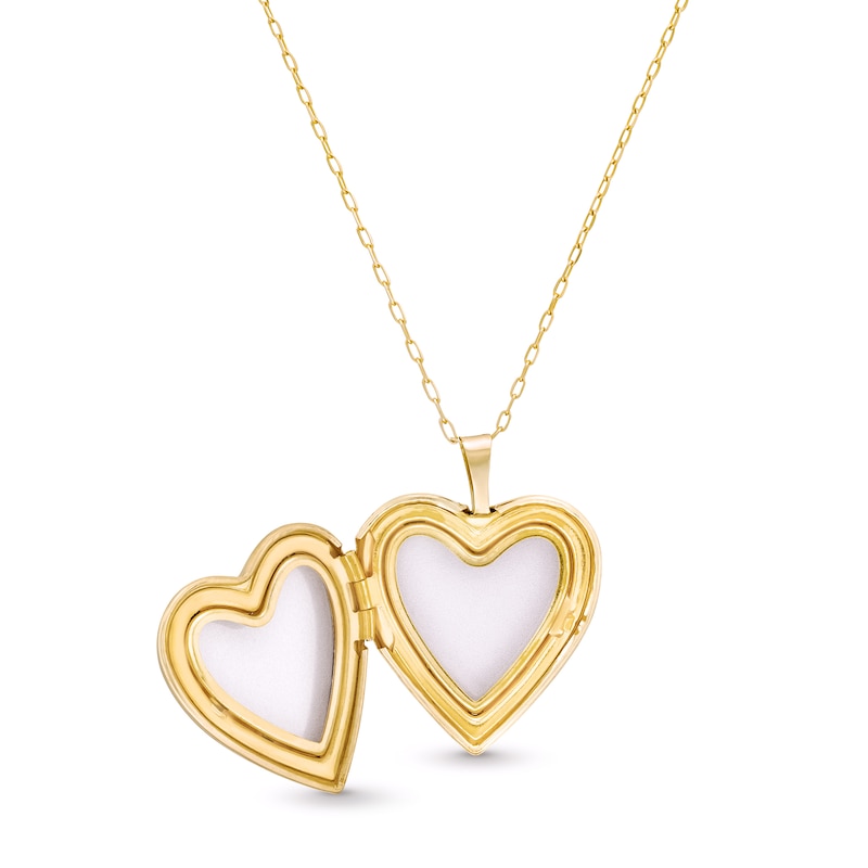 Main Image 4 of Heart Locket Pendant in 10K Gold - 18”