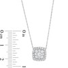 Thumbnail Image 3 of 1/2 CT. T.W. Multi-Diamond Cushion Frame Pendant in 10K White Gold