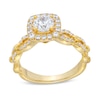 Thumbnail Image 1 of 1 CT. T.W. Diamond Cushion-Shaped Frame Chain Link Engagement Ring in 14K Gold