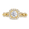 Thumbnail Image 4 of 1 CT. T.W. Diamond Cushion-Shaped Frame Chain Link Engagement Ring in 14K Gold