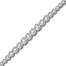 1/2 CT. T.W. Diamond Graduated Adjustable Chain Bracelet in Sterling Silver - 9&quot;