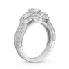 Thumbnail Image 3 of 1-1/2 CT. T.W. Oval Diamond Frame Past Present Future® Double Row Engagement Ring in 14K White Gold