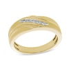 Thumbnail Image 1 of 1/15 CT. T.W. Diamond Five Stone Slant Bypass Wave Anniversary Band in 10K Gold