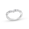 Thumbnail Image 1 of 3/8 CT. T.W. Marquise-Cut and Round Diamond Alternating Contour Anniversary Band in 14K White Gold