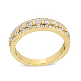 3/4 CT. T.W. Diamond Channel-Set Triple Row Anniversary Band in 14K Gold
