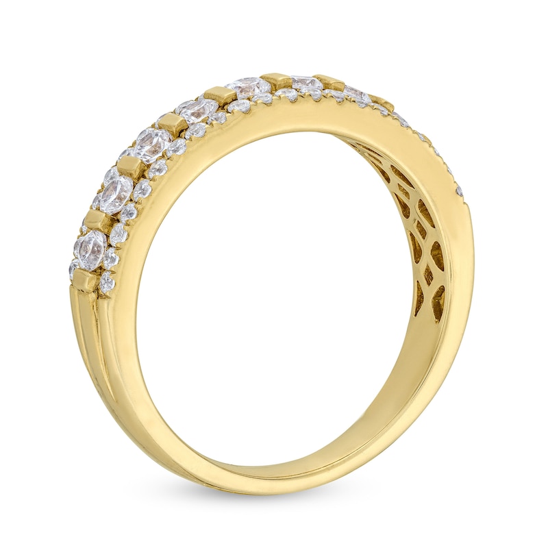 Main Image 3 of 3/4 CT. T.W. Diamond Channel-Set Triple Row Anniversary Band in 14K Gold