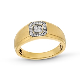 1/8 CT. T.W. Square-Shaped Multi-Diamond Frame Anniversary Band in 10K Gold