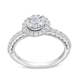 1 CT. T.W. Diamond Frame Engagement Ring in 14K White Gold