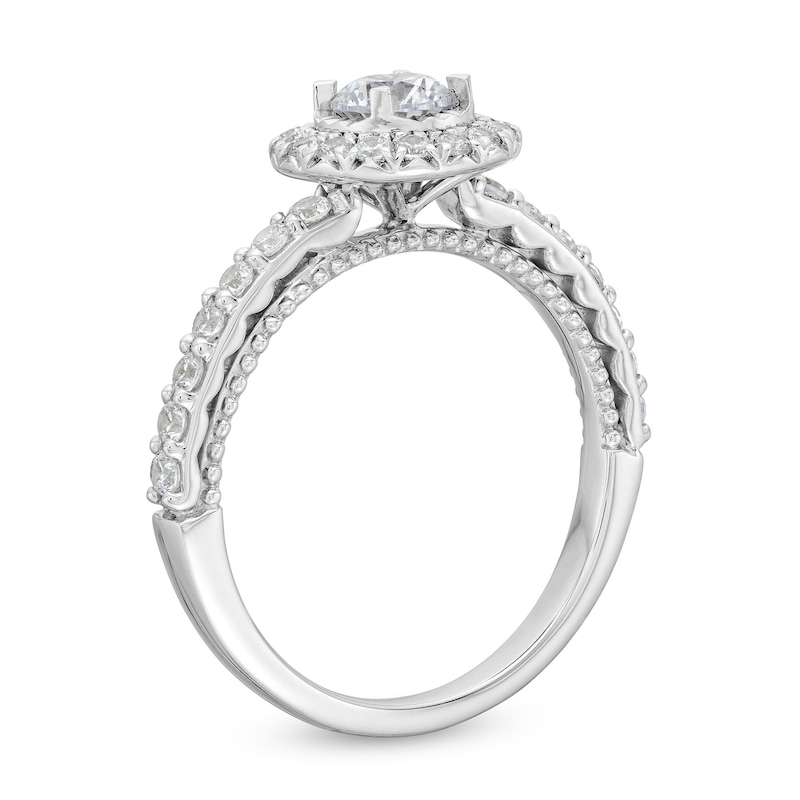 Main Image 3 of 1 CT. T.W. Diamond Frame Engagement Ring in 14K White Gold