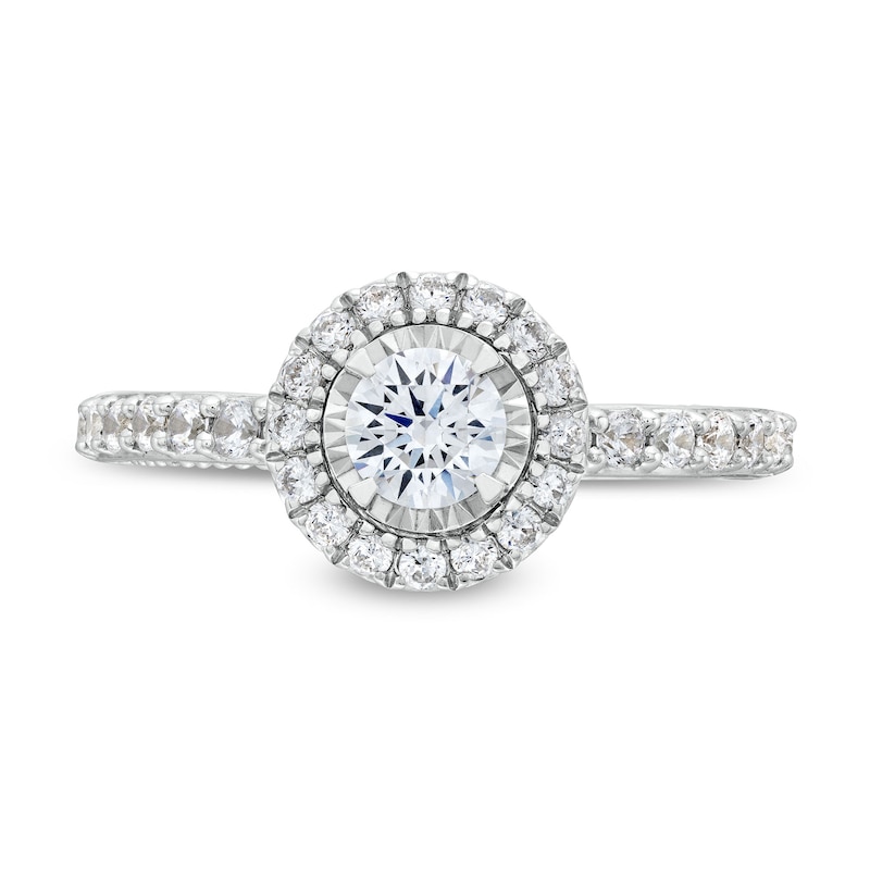 Main Image 4 of 1 CT. T.W. Diamond Frame Engagement Ring in 14K White Gold