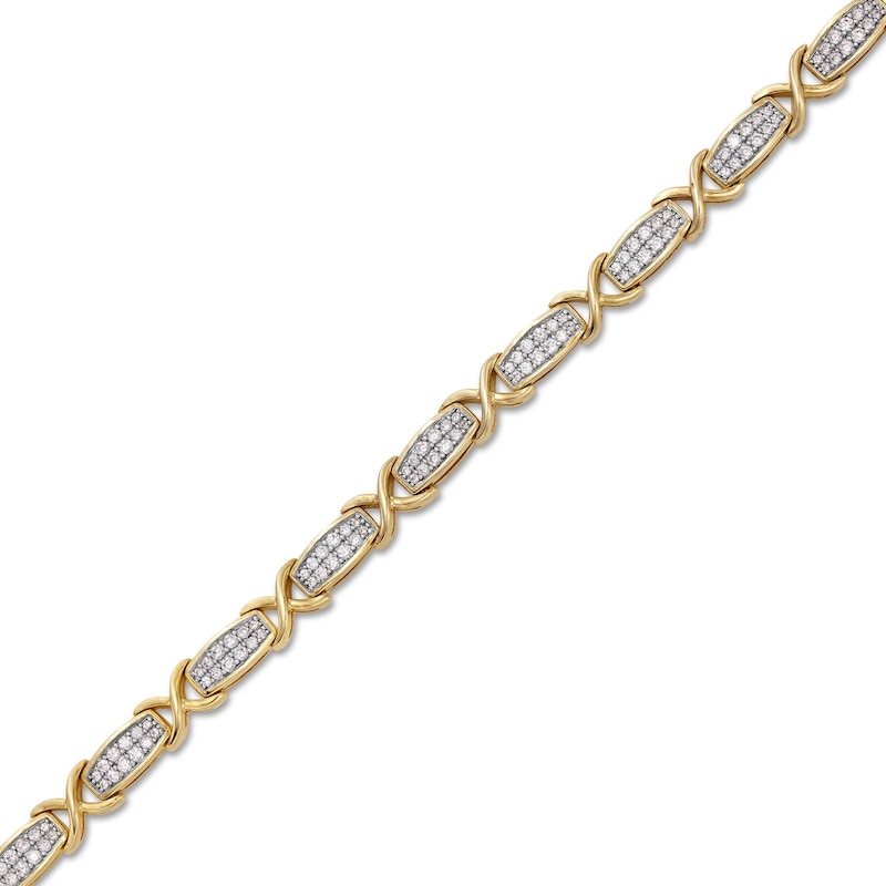 Main Image 1 of 1 CT. T.W. Diamond &quot;XO&quot; Link Bracelet in 10K Gold