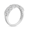 Thumbnail Image 2 of 1-1/2 CT. T.W. Diamond Alternating Triple Row Anniversary Band in 14K White Gold