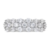 Thumbnail Image 3 of 1-1/2 CT. T.W. Diamond Alternating Triple Row Anniversary Band in 14K White Gold