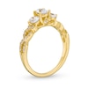 Thumbnail Image 2 of 1-1/4 CT. T.W. Oval and Round Diamond Past Present Future® Twist Shank Engagement Ring in 14K Gold