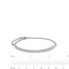Thumbnail Image 2 of 1/10 CT. T.W. Diamond Miracle Swirl Ribbon Alternating Adjustable Chain Bracelet in Sterling Silver - 9"