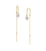 Thumbnail Image 1 of 1/5 CT. T.W. Multi-Diamond Star Threader Earrings in Sterling Silver with 14K Gold Plate