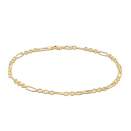 Semi-Solid Rolo Chain Anklet in 10K Gold – 10”