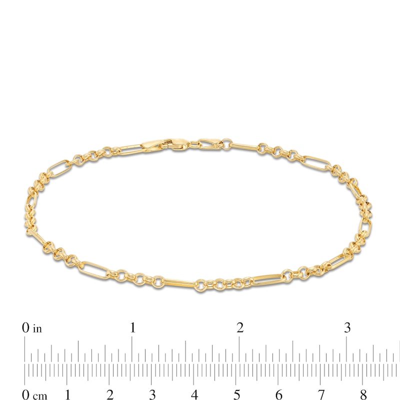 Main Image 3 of Semi-Solid Rolo Chain Anklet in 10K Gold – 10”