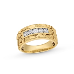 1/2 CT. T.W. Diamond Five Stone Nugget Ring in 10K Gold