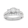 Thumbnail Image 0 of 1-1/2 CT. T.W. Diamond Past Present Future® Miracle Bridal Set in 14K White Gold