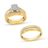 Thumbnail Image 1 of 1/3 CT. T.W. Diamond Frame Wedding Ensemble in 10K Two-Tone Gold