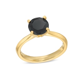 2 CT. Black Diamond Solitaire Ring in 14K Gold