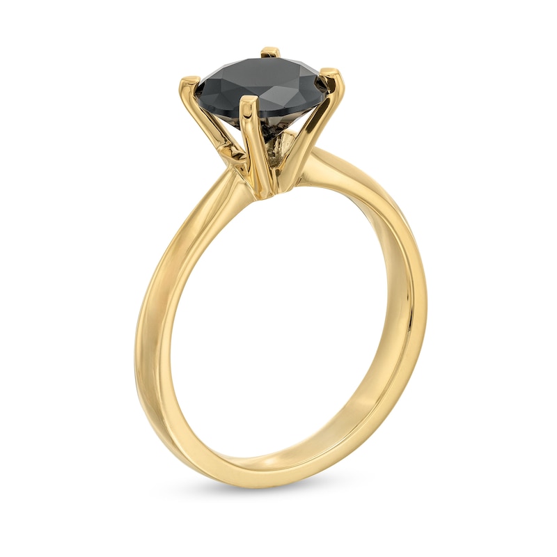 Main Image 3 of 2 CT. Black Diamond Solitaire Ring in 14K Gold