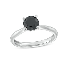 1 CT. Black Diamond Solitaire Ring in 14K White Gold