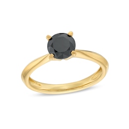 1 CT. Black Diamond Solitaire Ring in 14K Gold