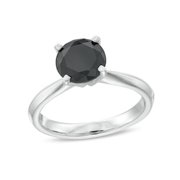 2 CT. Black Diamond Solitaire Ring in 14K White Gold