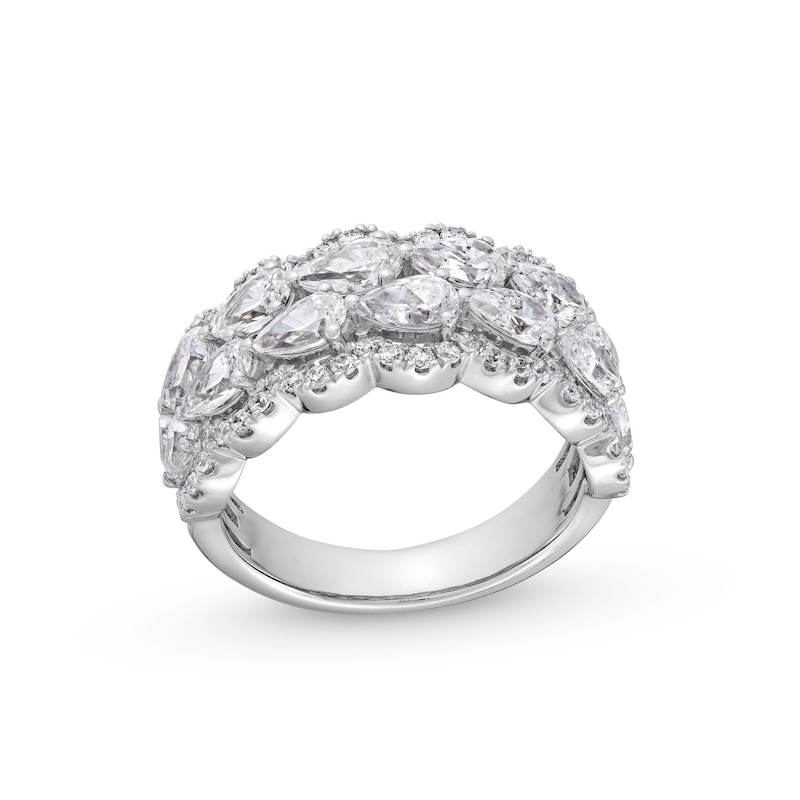 Main Image 1 of 2-1/3 CT. T.W. Certified Pear-Shaped Lab-Created Diamond Scallop Edge Anniversary Band in 14K White Gold (F/VS2)