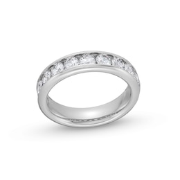 1-1/2 CT. T.W. Certified Lab-Created Diamond Ten Stone Channel-Set Anniversary Band in 14K White Gold (F/VS2)