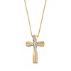 Thumbnail Image 1 of 1/4 CT. T.W. Diamond Windmill Ribbon Cross Pendant in 10K Gold