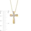 Thumbnail Image 3 of 1/4 CT. T.W. Diamond Windmill Ribbon Cross Pendant in 10K Gold