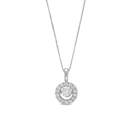 1 CT. T.W. Certified Lab-Created Diamond Open Circle Frame Pendant in 10K White Gold (I/SI2)