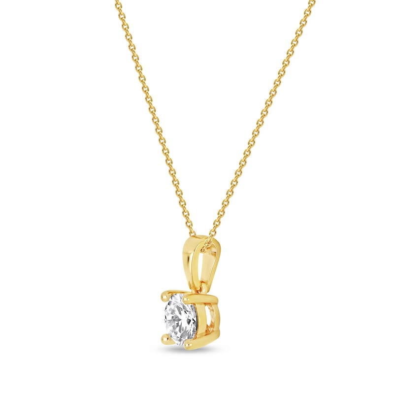 Main Image 2 of 3/4 CT. Certified Lab-Created Diamond Solitaire Pendant in 14K Gold (I/SI2)