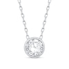 Thumbnail Image 1 of 1 CT. Certified Lab-Created Diamond Bezel-Set Solitaire Pendant in 14K White Gold (F/SI2) - 19&quot;