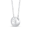 Thumbnail Image 2 of 1 CT. Certified Lab-Created Diamond Bezel-Set Solitaire Pendant in 14K White Gold (F/SI2) - 19&quot;