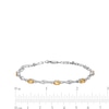 Thumbnail Image 4 of Oval Citrine and White Lab-Created Sapphire Bypass Link Alternating Bracelet in Sterling Silver - 7.25”