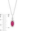 Thumbnail Image 3 of Oval Lab-Created Ruby and White Lab-Created Sapphire Frame Drop Pendant in Sterling Silver