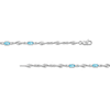 Thumbnail Image 3 of Oval Swiss Blue Topaz and White Lab-Created Sapphire Bypass Link Alternating Bracelet in Sterling Silver - 7.25”