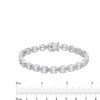 Thumbnail Image 3 of Oval White Lab-Created Sapphire Bezel-Set Double Row Alternating Bracelet in Sterling Silver - 7.25"