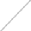 Thumbnail Image 1 of Oval and Round White Lab-Created Sapphire Bypass Link Alternating Bracelet in Sterling Silver - 7.25”