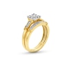 Thumbnail Image 5 of 1/4 CT. T.W. Cushion-Shaped Multi-Diamond Wedding Ensemble in 10K Gold