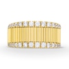 Thumbnail Image 4 of 5/8 CT. T.W. Diamond Edge Ribbed Stripe Band in 10K Gold